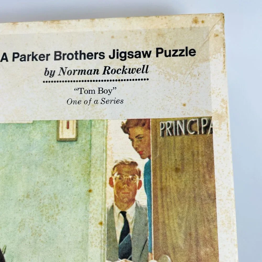 Vtg NORMAN ROCKWELL Tom Boy Jigsaw Puzzle PARKER BROTHERS Complete Art 1970s